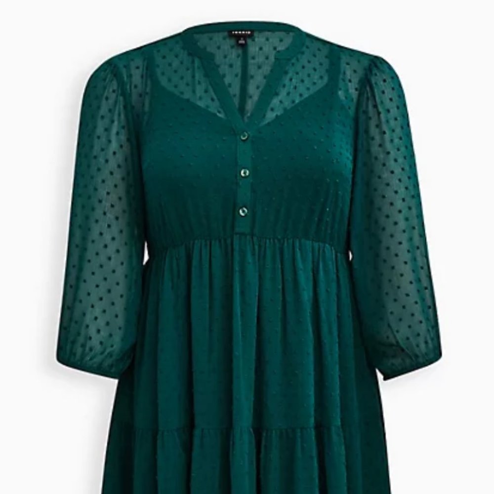 COPY - Torrid Tea Length fit and flare maxi dress emerald size 0